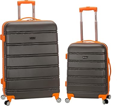 Rockland Melbourne Hardside Expandable Spinner Wheel Luggage, Charcoal, 2 Piece (20/28)