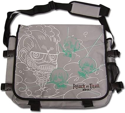 Great Eastern Entertainment Attack On Titan SD Attack On Titan Messenger Bag,Grey, 14