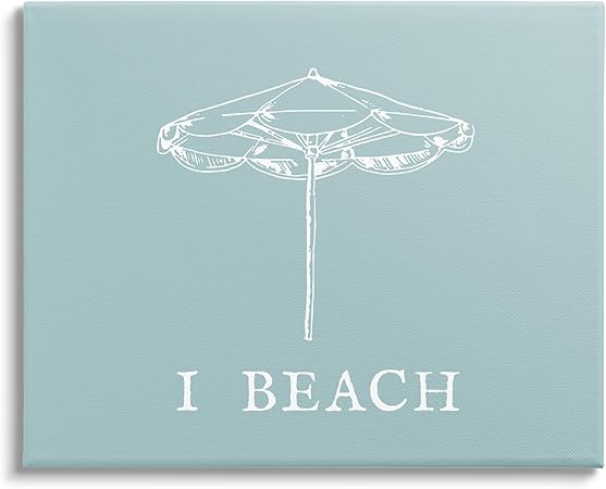 Stupell Industries I Beach Phrase with Umbrella Canvas Wall Art by Lil' Rue