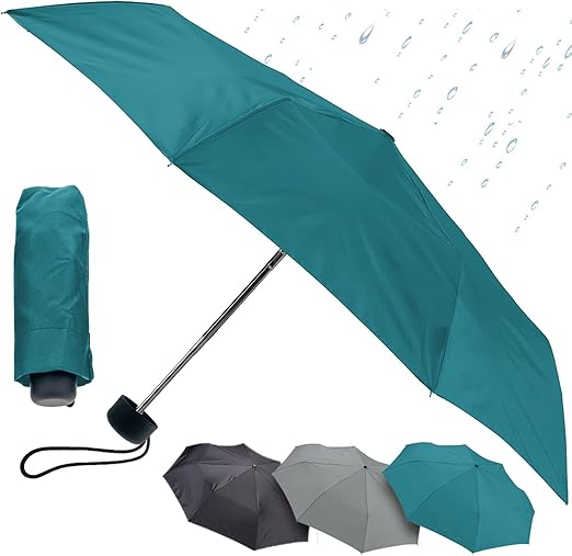 Lewis N. Clark Portable Mini Travel Umbrella, Windproof & Water Repellent Fabric, 1 Year Warranty