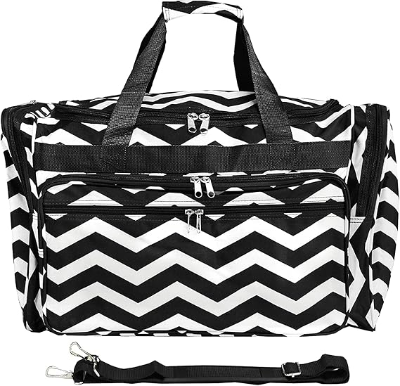 World Traveler Chevron 19-inch Duffel Bag, Black White