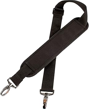 Protec Universal Replacement Shoulder Strap with Thick Pad and Metal Hardware, Model SHSTRAP,Black