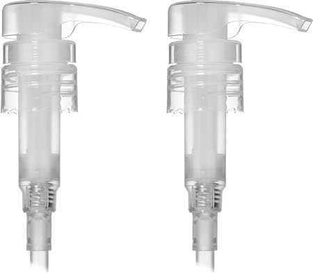 Bar5F Universal Liter Pump for Shampoo Conditioner Lotion for 33.8 Oz Bottles 1-Inch Neck 2-Pack Clear