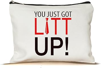 You Just Got Litt Up Makeup Bag- Inspired By Suits1 - Louis-Litt - Harvey-Specter - Suits1 Makeup Bag - Funny Litt Up Makeup Bag - Lovers Quote Makeup Bag - Gifts For Boss Coworkers Friends