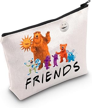 MNIGIU Cartoon Bear Friends Inspired Cosmetic Bag Cartoon Lover Gift Cartoon Characters Makeup Bag Best Frends Gift For Fan