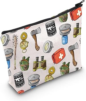 MNIGIU Zombies Game Inspired Cosmetic Bag Video Game Lover Gift Game Meme Makeup Bag