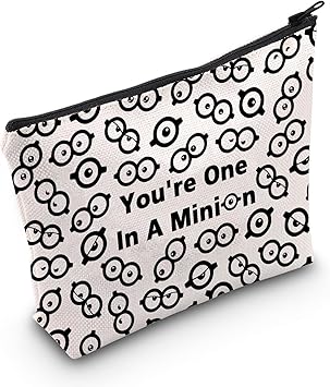 MNIGIU Funny Movie Inspired Gift Cartoon Face Cosmetic Bag You're One In A Min Makeup Bag Cartoon Lover Gift