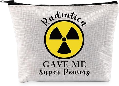 G2TUP Radiologic Lover Gift Radiation Gave Me Superpowers Makeup Bag Cancer Awareness Cosmetic Bag Patient Warrior Gift (Radiation Gave Me MB)