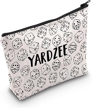 MNIGIU Yardzee Cosmetic Bag Yard Game Lover Gift Dice Game Makeup Bag Yardzee Lover Gift