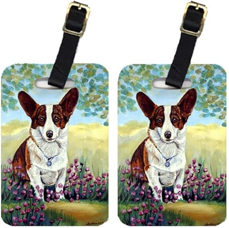 Carolines Treasures Cardigan Corgi Luggage Tag Large multicolor