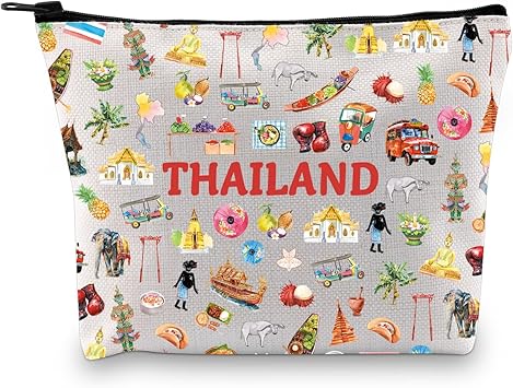 Zuo Bao Thailand Gift Thai Flag Cosmetic Bag Thailand Native Gift Thailand Lover Gift Thailand Travel (THAILAND)