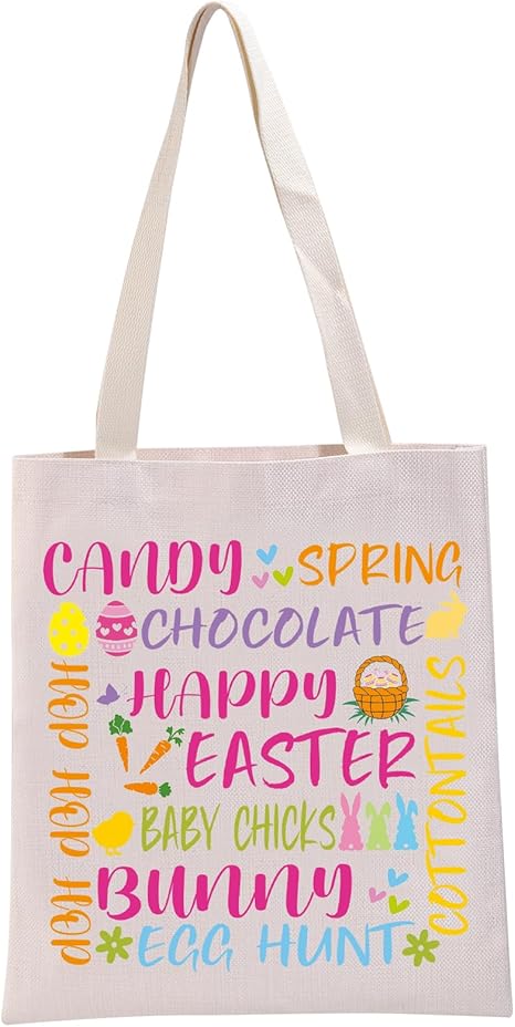 G2TUP Easter Gift Happy Easter Tote Bag Easter Celebration Handbag Easter Souvenir Gift Easter Vacation Gift