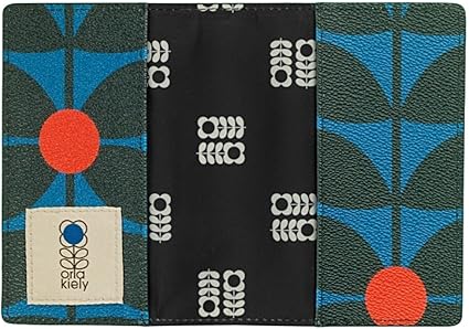 Orla Kiely Sixties Stem Vinyl Passport Cover, Kingfisher, One Size