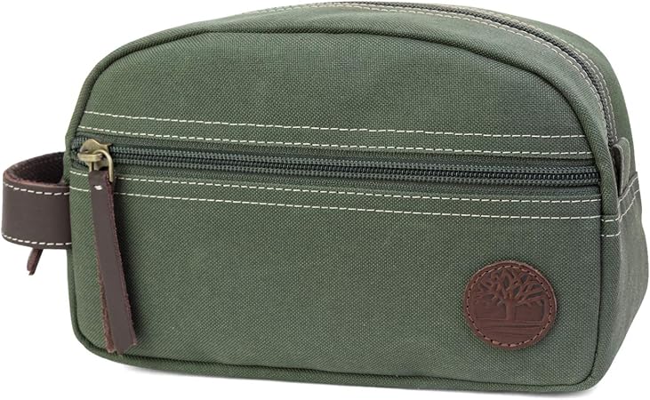 Timberland mens Toiletry Bag Canvas Travel Kit Organizer, Olive, One Size