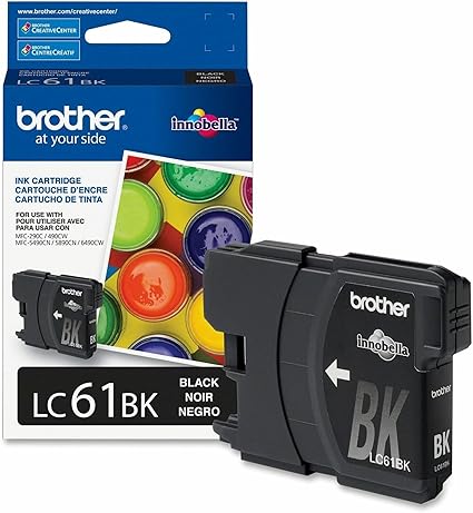 Brother LC61BK Ink Cartridge, 450 Page-Yield, Black