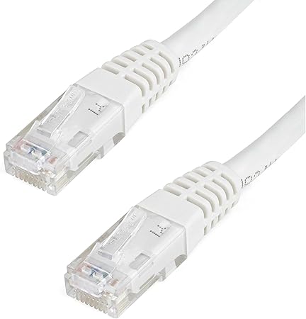 StarTech.com 6ft CAT6 Ethernet Cable - White CAT 6 Gigabit Ethernet Wire -650MHz 100W PoE++ RJ45 UTP Molded Category 6 Network/Patch Cord w/Strain Relief/Fluke Tested UL/TIA Certified (C6PATCH6WH)