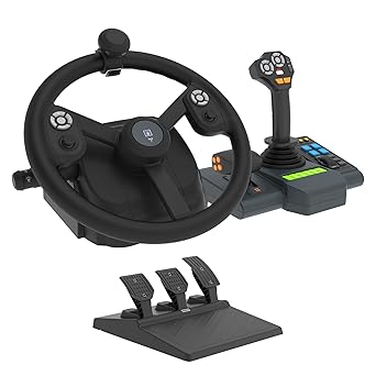 HORI Farming Vehicle Control System for PC (Windows 11/10) for Farming Simulator with Full-Size Steering Wheel, Control Panel & Pedals