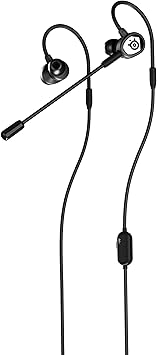 SteelSeries Tusq in-Ear Mobile Gaming Headset – Dual Microphone with Detachable Boom Mic – Ergonomic Suspension Design Earphones – for Mobile,Black