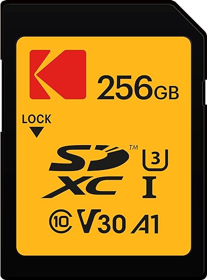 Kodak SD Card 256GB UHS-I U3 V30 Ultra - 95MB/s Max Read Speed - Write Speed 85MB/s Max - Storage of 4K Ultra HD Videos and HD Photos - SD Card