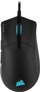 CORSAIR SABRE RGB PRO CHAMPION SERIES FPS/MOBA Gaming Mouse - Ergonomic Shape for Esports and Competitive Play - Ultra-Lightweight 74g - Flexible Paracord Cable,Black