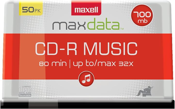 Maxell CD-R Music Spindle, Audio only, Blank Media, 50-pack(625156)