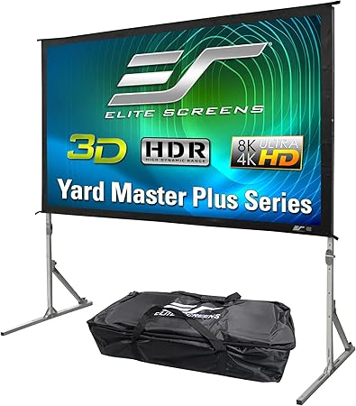 Elite Screens Yard Master Plus, 120-INCH 16:9 Height Setting Adjustable Portable Projector Screen, 4K HD Outdoor Indoor Movie Theater Front Projection, US Based Company 2-YEAR WARRANTY, OMS120H2PLUS