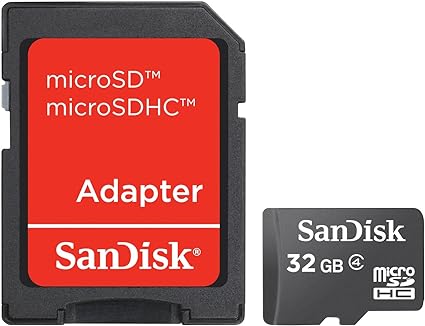 SanDisk 32GB Mobile MicroSDHC Class 4 Flash Memory Card With SD Adapter - (Retail Packaging)