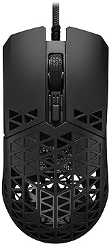 ASUS TUF Gaming M4 Air Lightweight Gaming Mouse | 16,000 dpi sensor, Programmable Buttons, 47g Ultralight Air Shell, IPX6 Water Resistance, TUF Gaming Paracord and Low Friction PTFE Feet, Black