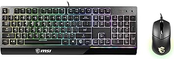 MSI Vigor GK30 Combo, 6-Zone RGB GK30 Gaming Keyboard & GM11 Gaming Mouse, Water Repellent & Splash-Proof, 5000 DPI