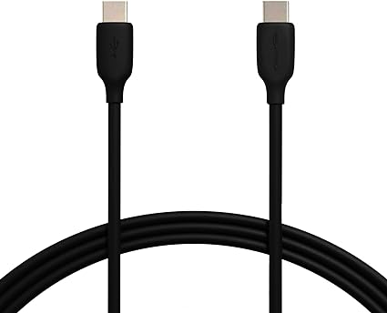 Amazon Basics USB-C to USB-C 2.0 Fast Charger Cable, 6 Foot, 480Mbps Speed, USB-IF Certified, for Apple iPhone 15, iPad, Samsung Galaxy, Tablets, Laptops, Black