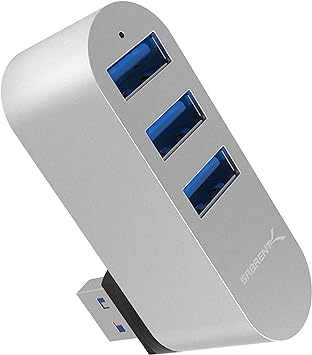 SABRENT Premium 3 Port Aluminum Mini USB 3.0 Hub [90°/180° Degree Rotatable] (HB-R3MC)