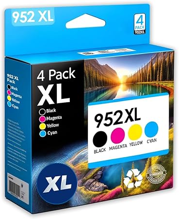 INKjetsclub Compatible Ink Cartridge Replacement for HP 952 XL Black & HP 952 XL Colors. Works with OfficeJet Pro 8710 8720 7720 7740 8210 8702 8715 8725 8730 8740 Printers.