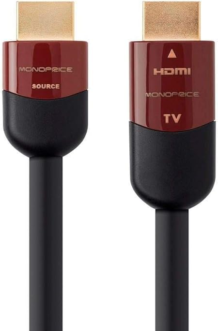 Monoprice 4K High Speed HDMI Cable - 4K@60Hz, 18Gbps, HDR, CL2 In-Wall Rated, Active, 50ft, Black