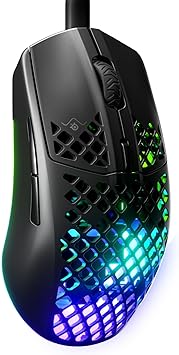 SteelSeries Aerox 3 - Holey RGB Gaming Mouse - Ultra-lightweight Water Resistant Design - 8,500 DPI TrueMove Core Optical Sensor - Onyx