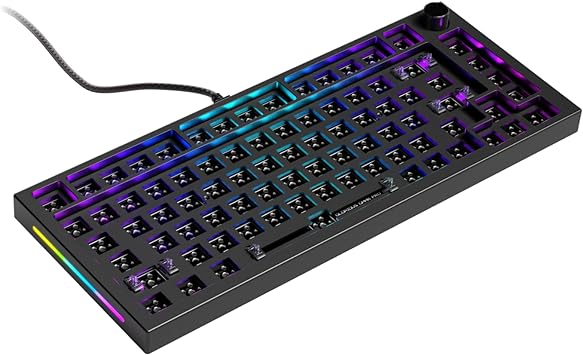 Glorious Gaming GMMK PRO 75% Barebones Black (Frame Only) - Modular Mechanical Gaming Keyboard, TKL Size (75%), 3.3lb Frame, RGB, Fully Customisable, 5-Pin Switch Support