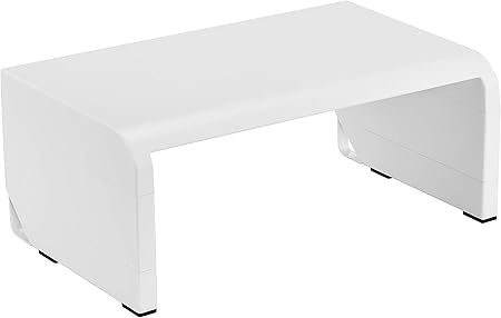 Bostitch Office Konnect Adjustable Monitor Stand Riser, 4 Height Adjustments, Built-In Cable Management, Rubber Feet - White