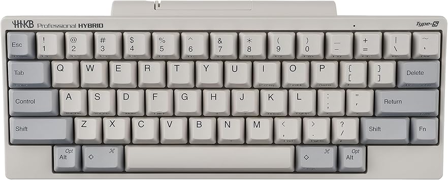 Happy Hacking Keyboard Professional Hybrid Type-S (Wireless, Bluetooth, Wired, USB, Silent, Mac, Windows, White, Printed) with 2 Year Advance Exchange Warranty