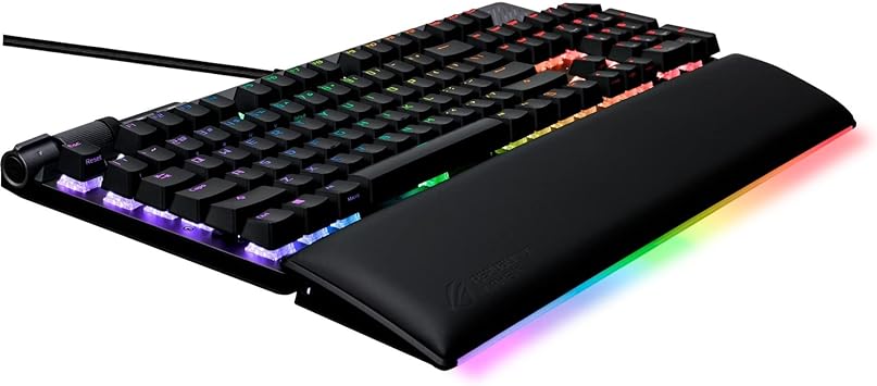 ASUS ROG Strix Flare II Animate 100% RGB Gaming Keyboard - Hot-swappable, ROG NX Red Linear Switches, Customizable LED Display, PBT Keycaps, Acoustic Dampening Foam, Media Controls, Wrist Rest