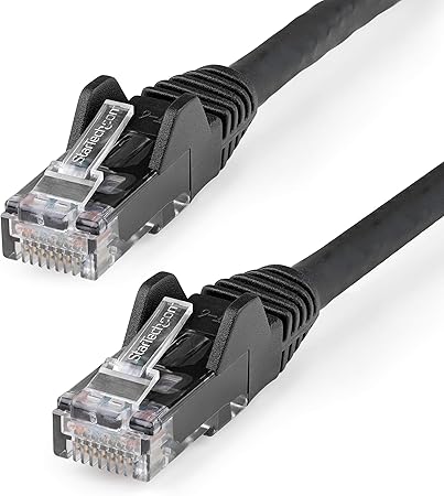 StarTech.com 4ft CAT6 Ethernet Cable - Black CAT 6 Gigabit Ethernet Wire -650MHz 100W PoE RJ45 UTP Network/Patch Cord Snagless w/Strain Relief Fluke Tested/Wiring is UL Certified/TIA (N6PATCH4BK)