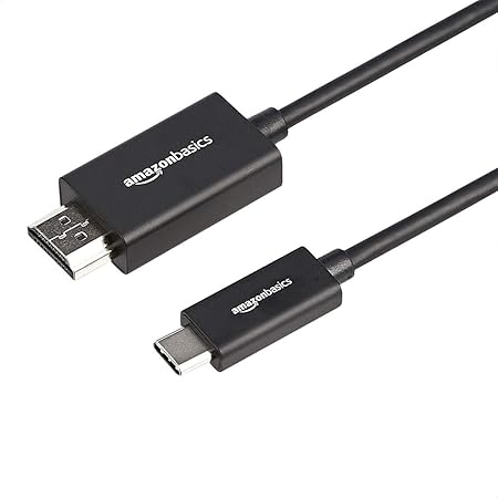 Amazon Basics Premium Aluminum USB-C (Source) to HDMI (Display) Cable Adapter (Thunderbolt 3 Compatible) 4K@60Hz, 6-Foot, Black