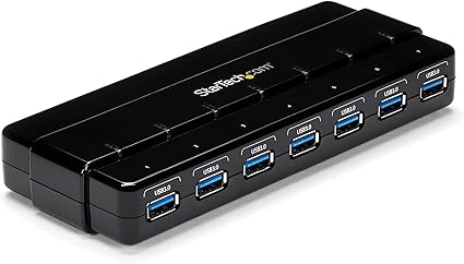 StarTech.com 7 Port USB 3.0 Hub – Up To 5 Gbps – 7 x USB – Universal Multi Port USB Extender for Your Desktop – USB Powered (ST7300USB3B)