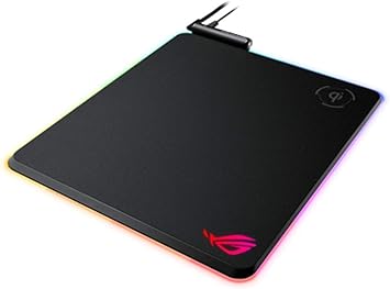 ASUS ROG Balteus Qi Vertical Gaming Mouse Pad with Wireless Qi Charging Zone, Hard Micro-Textured Gaming Surface, USB Pass-Through, Aura Sync RGB Lighting and Non-Slip Base (12.6” X 14.6”)