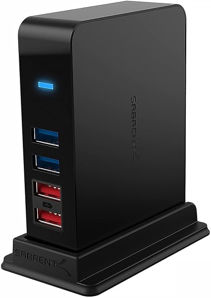 SABRENT 7 Port USB 3.0 HUB + 2 Charging Ports with 12V/4A Power Adapter [Black] (HB-U930)