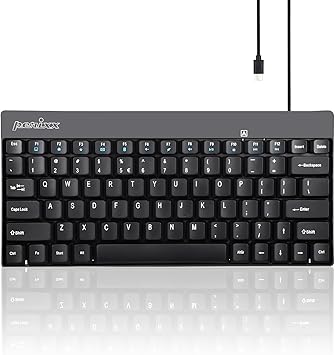 Perixx PERIBOARD-422 Wired USB-C Mini Keyboard, USB Type C Connector, Black, US English Layout