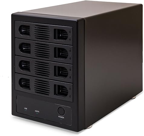 Syba SY-ENC50104 4 Bay 3.5” SATA III HDD Non-RAID Enclosure – Supports USB 3.0 & eSATA Interface, Black