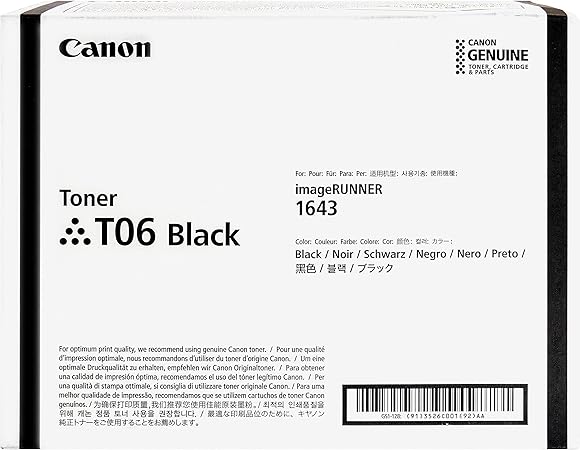 Canon T06 Original Laser Toner Cartridge - Black - 1 Each - 20500 Pages