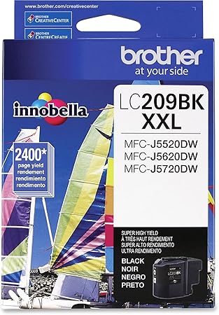 Brother Printer LC209BK Super High Yield Ink Cartridge, Black