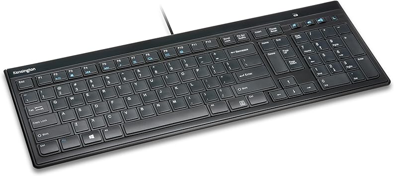 Kensington Slim Type Wired Keyboard (K72357USA),Black