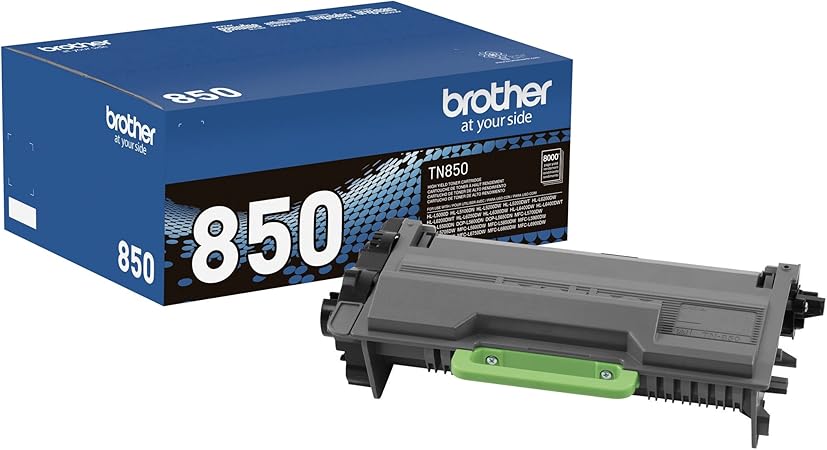 Brother Genuine High Yield Toner Cartridge, TN850, Replacement Black Toner, Page Yield Up to 8, 000 Pages, Amazon Dash Replenishment Cartridge