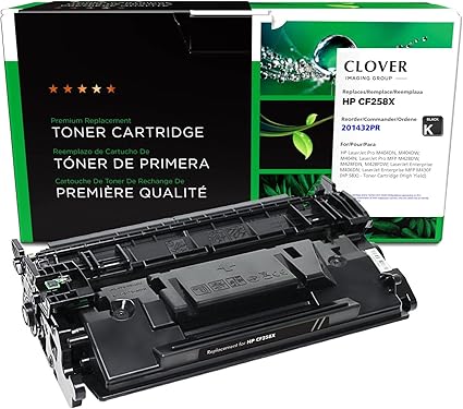 Clover Remanufactured High Yield Toner Cartridge (Reused OEM Chip) Replacement for HP 58X (CF258X) | Black